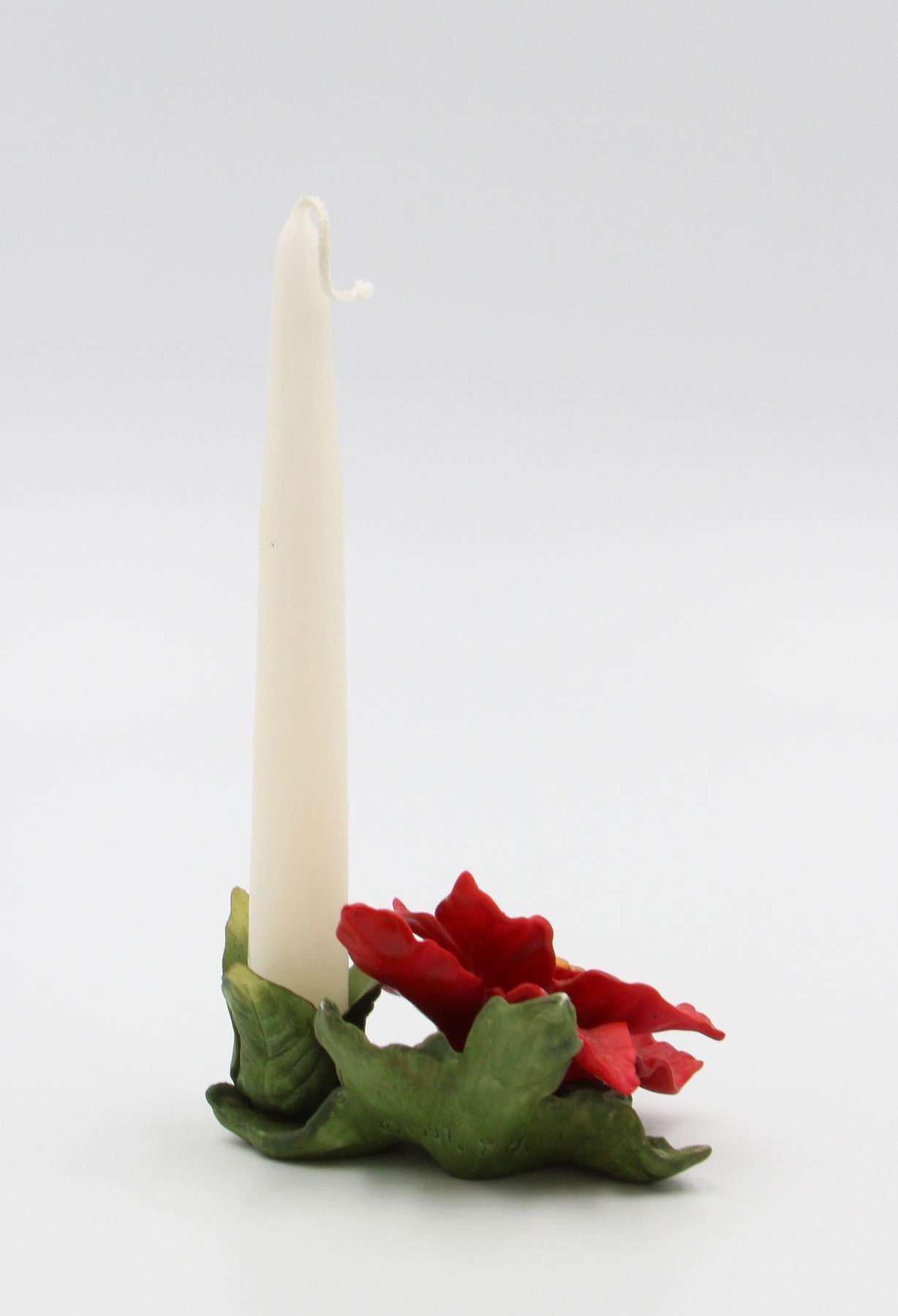 Ceramic Poinsettia Flower Candle Holder, Home Décor, Gift for Her, Gift for Mom, Kitchen Décor, Christmas Décor