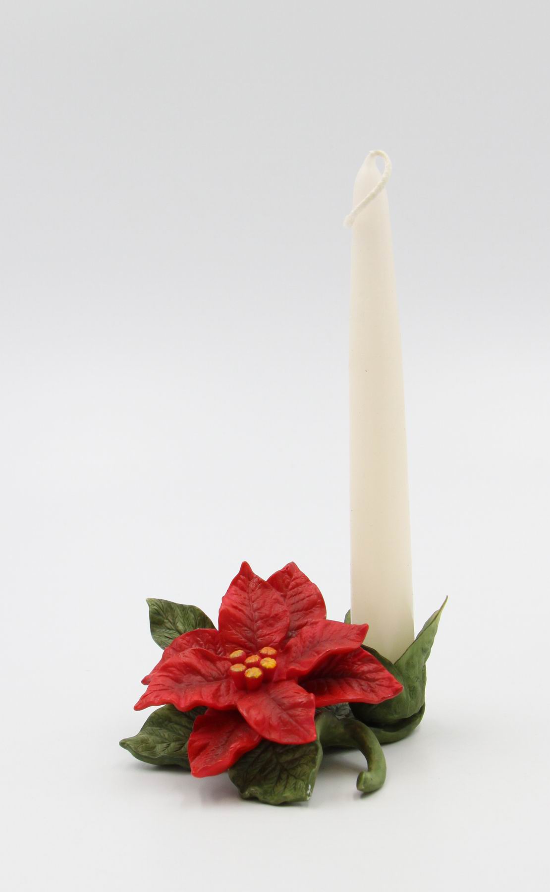 Ceramic Poinsettia Flower Candle Holder, Home Décor, Gift for Her, Gift for Mom, Kitchen Décor, Christmas Décor