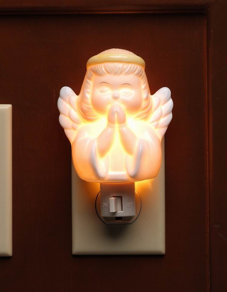 Ceramic Angel Plug-In Nightlight, Religious Décor, Religious Gift, Church Décor, Church Gift, Baptism Gift