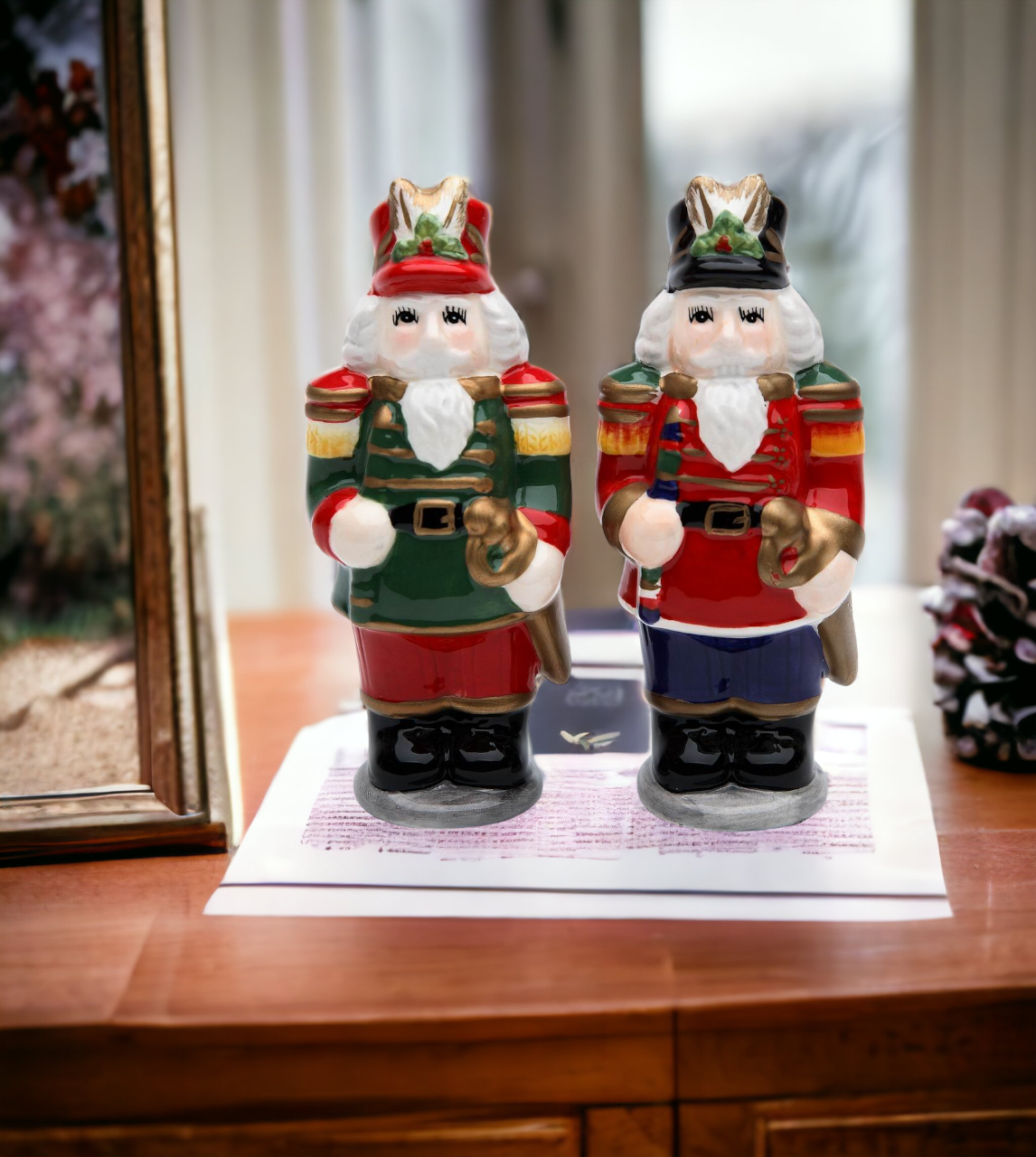 Ceramic Christmas Nutcracker Salt & Pepper Shakers, Home Décor, Gift for Her, Gift for Mom, Kitchen Décor, Christmas Décor