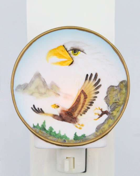 Hand Painted Ceramic Plug-In Nightlight, Home Décor, Patriot Gift, Gift for Mom, Dad, Independence Day Décor, July 4th