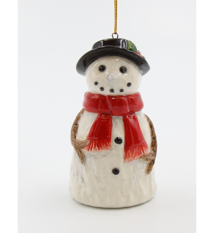 Ceramic Snowman Ornament, Christmas Tree Decor