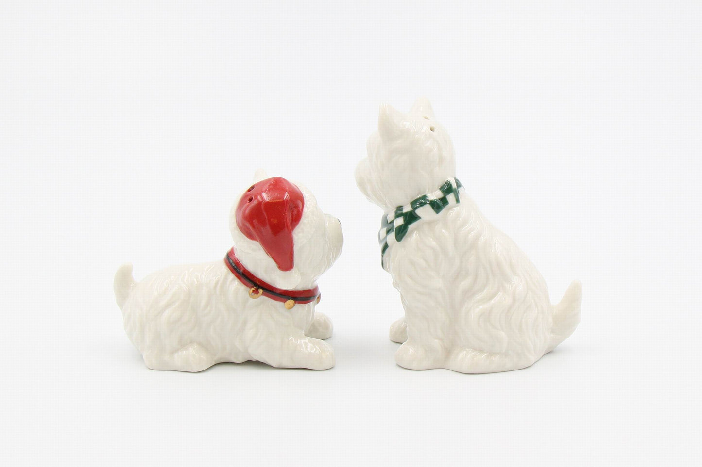 Ceramic Christmas West Terrier Salt And Pepper Shaker Set, Gift for Her, Gift for Mom, Kitchen Décor, Gift for Dog Lover, Pet Loss Gift