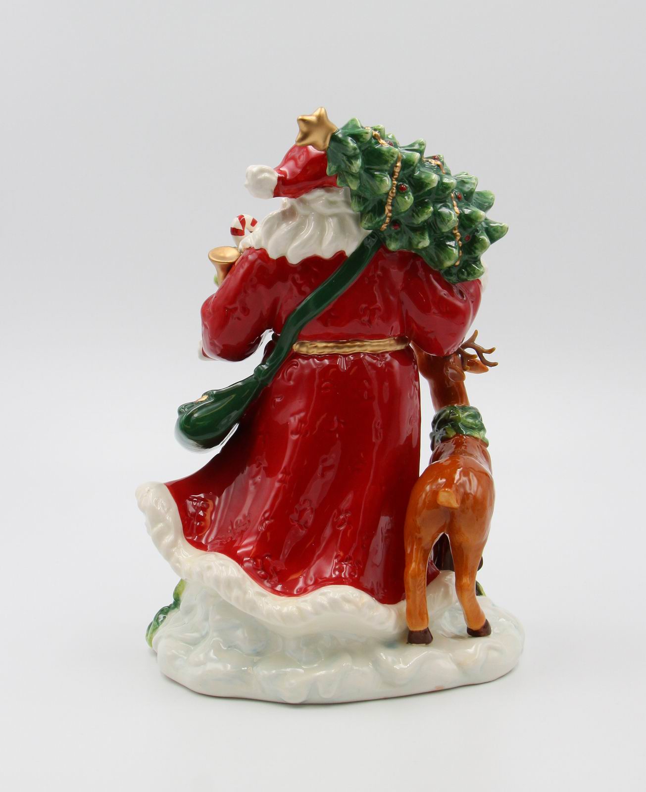 Ceramic Christmas Santa With Reindeer Figurine, Home Décor, Gift for Her, Gift for Mom, Kitchen Décor, Christmas Décor