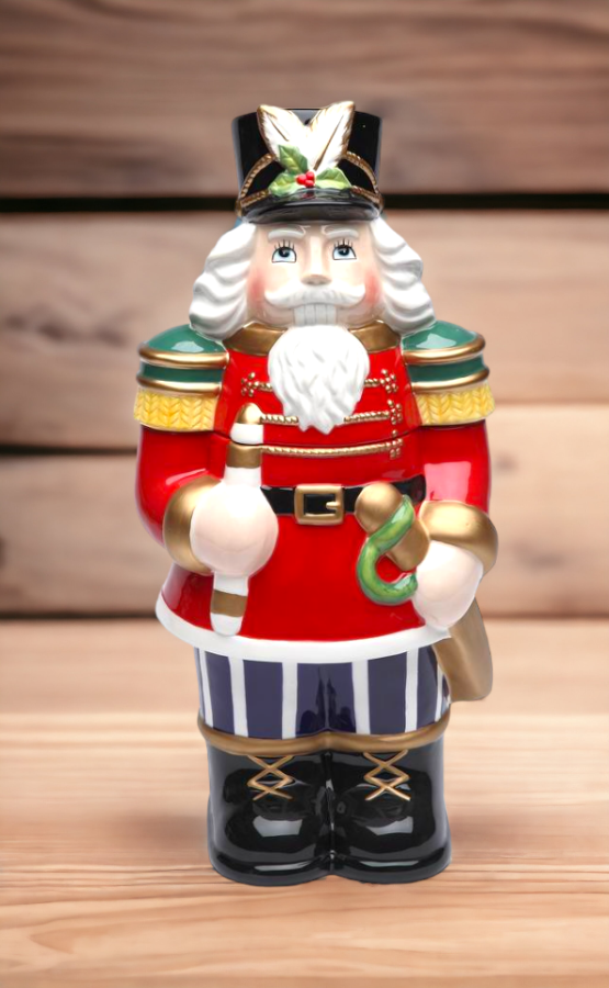 Ceramic Classic Nutcracker Cookie Jar, Home Décor, Gift for Her, Gift for Mom, Kitchen Décor, Christmas Décor