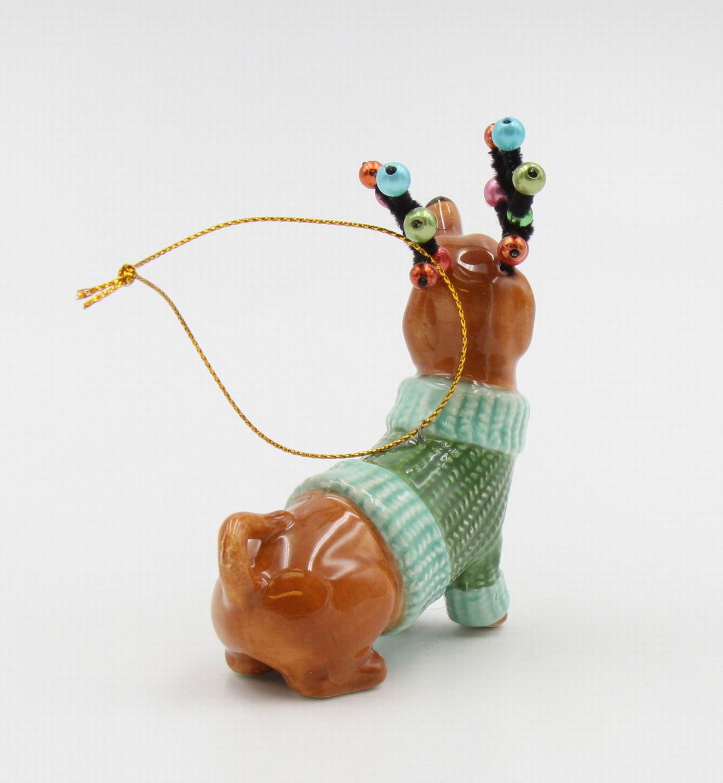 Ceramic Christmas Dachshund Ornament, Christmas Tree Decor, Dachshund Owner Gift, Dog Lover Gift