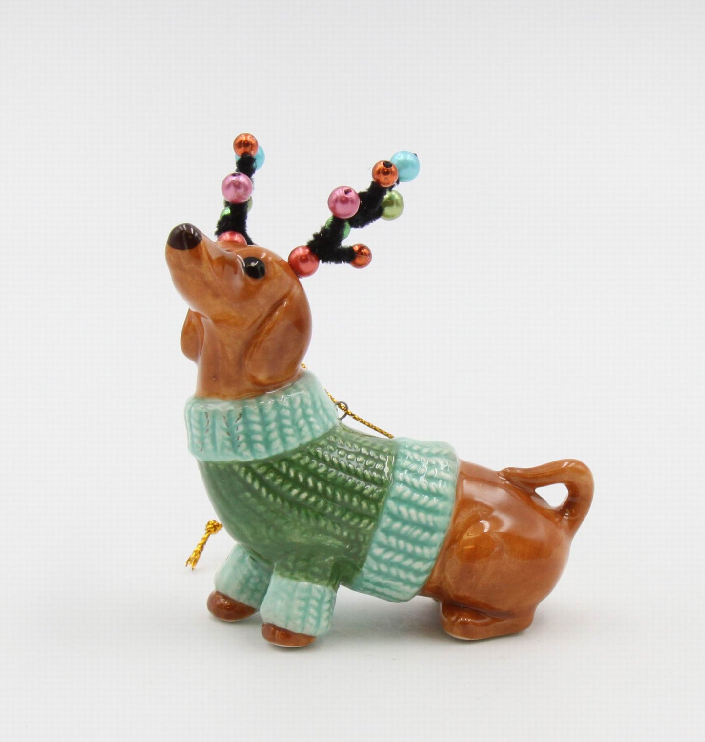 Ceramic Christmas Dachshund Ornament, Christmas Tree Decor, Dachshund Owner Gift, Dog Lover Gift