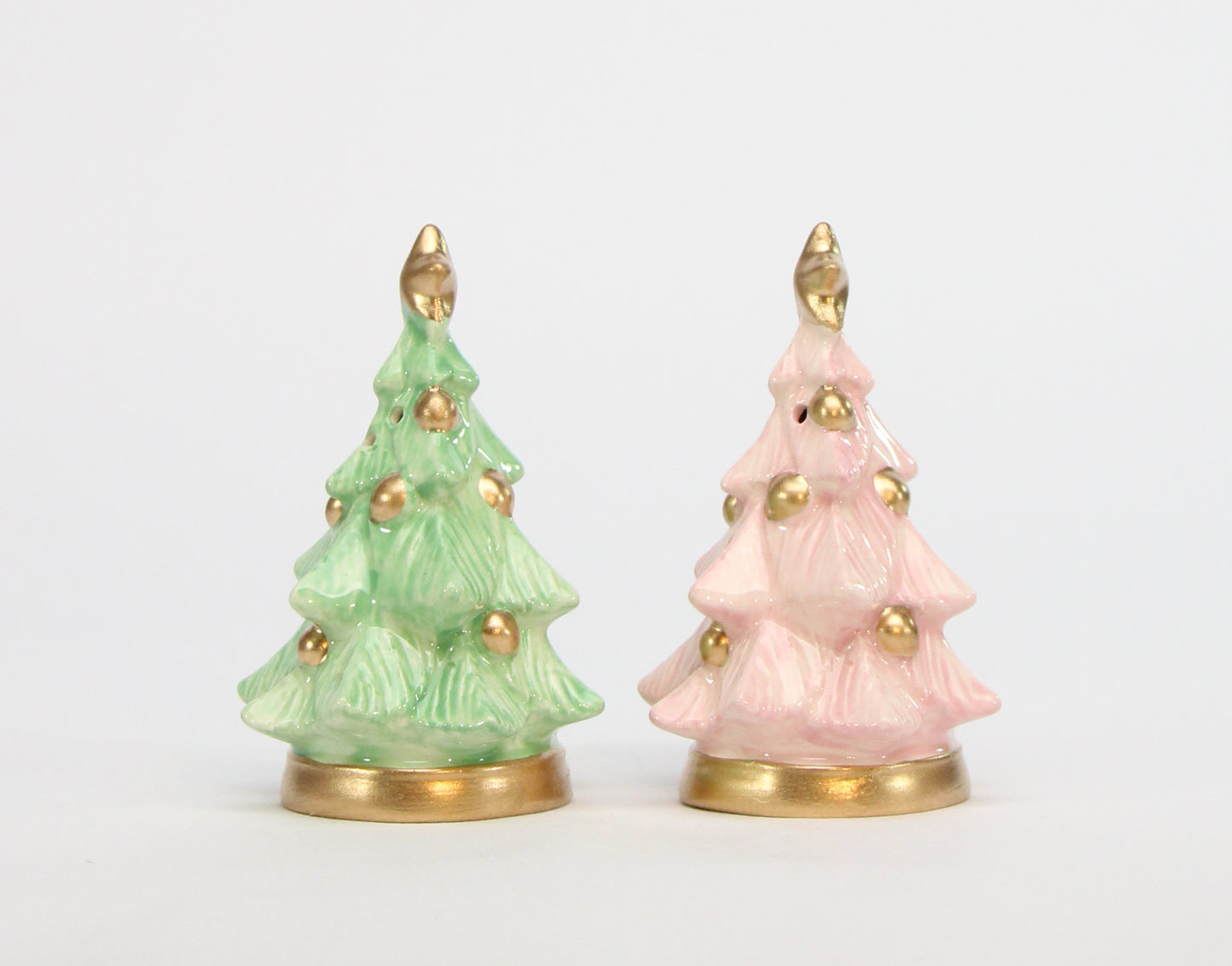 Ceramic Pastel Color Christmas Tree Salt And Pepper Shakers, Home Décor, Gift for Her, Gift for Mom, Kitchen Décor, Christmas Décor