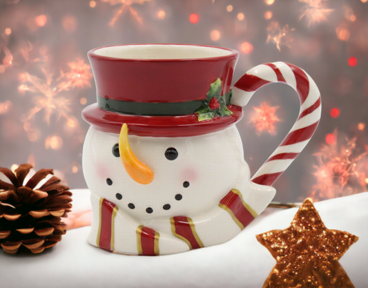 Ceramic Christmas Snowman Coffee Mug (Set of 2), Home Décor, Gift for Her, Gift for Mom, Kitchen Décor, Christmas Décor
