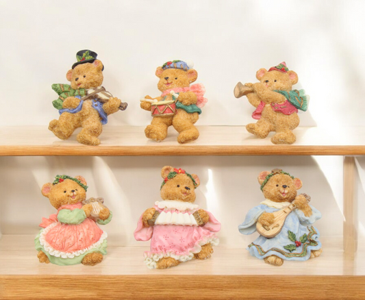 Polyresin Teddy Bear Magnets - Set of 6, Vintage Decor, Teddy Bear Collector, Gift for Mom