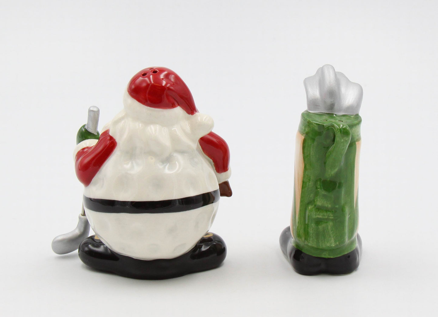 Ceramic African American Golfing Santa Christmas Salt And Pepper Shakers, Home Décor, Gift for Him, Gift for Dad, Kitchen Décor