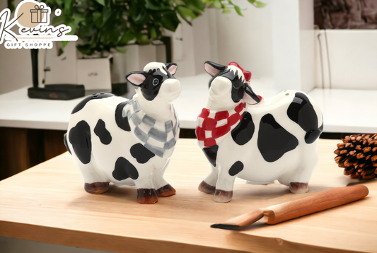 Hand Painted Ceramic Cow Salt & Pepper Shakers, Home Décor, Gift for Her, Gift for Mom, Kitchen Décor, Dining Table Décor, Farmhouse Decor