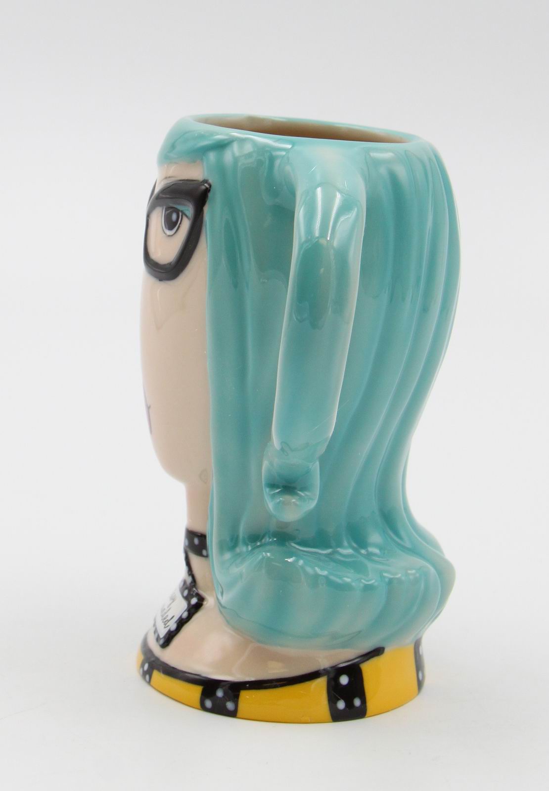 Ceramic Blue Hair Lady Cup, Home Décor, Gift for Her, Mom, Friend, or Coworker, Kitchen Décor
