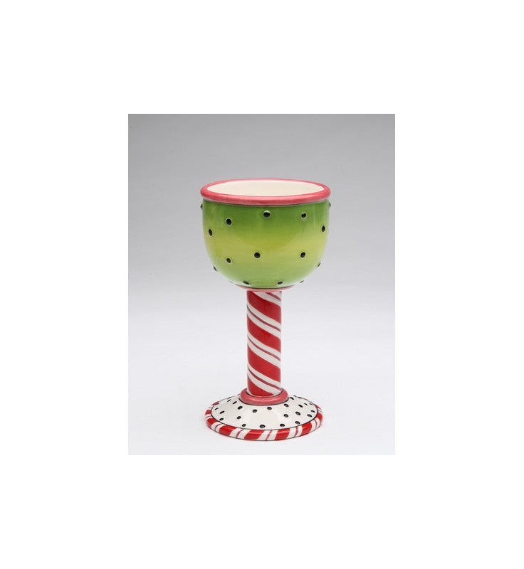 Ceramic Short Goblet Cups (Set Of 2), Christmas Decor