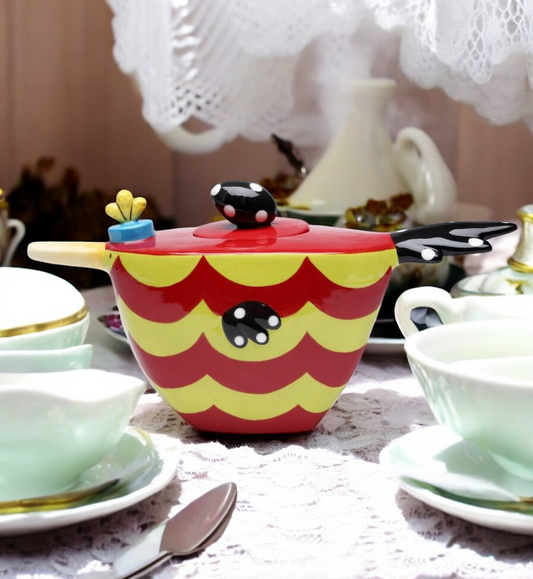 Ceramic Dollymama's Bird Teapot, Afternoon Tea Party, Gift for Her