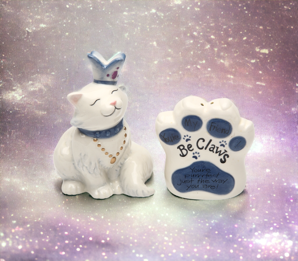 You Are Perfect Just The Way You Are Ceramic Cat Salt & Pepper, Home Décor, Gift for Her, Him, Kitchen Décor, Cat Lovers Gift, Pet Loss Gift