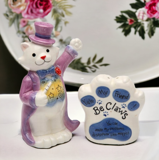 You Can Make Problems Disappear Ceramic Cat Salt & Pepper, Gift for Her, Gift for Mom, Kitchen Décor, Cat Lovers Gift, Pet Loss Gift