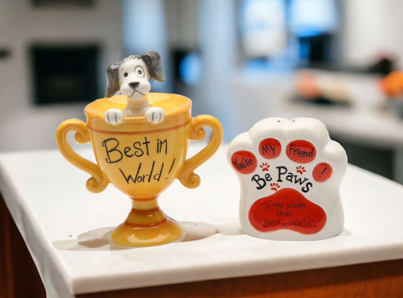 You're The Best In The World Dog Ceramic Salt & Pepper, Home Décor, Gift for Her, Mom, Kitchen Décor, Dog Lover Gift, Pet Loss Gift