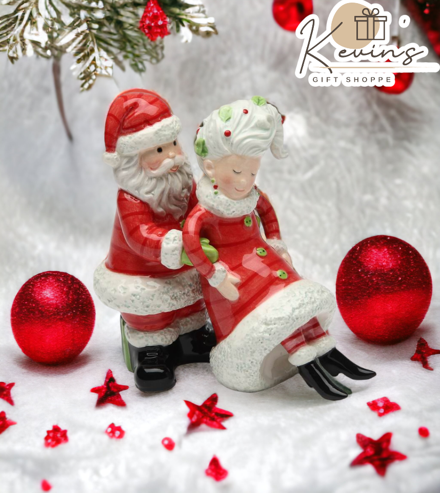 Ceramic Mrs. Claus I've Got Your Back Salt & Pepper Shakers, Home Décor, Gift for Her, Gift for Mom, Kitchen Décor, Christmas Décor