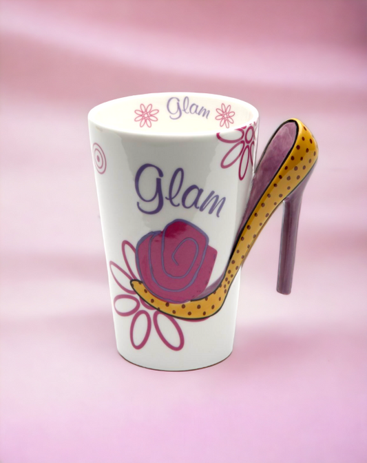 Ceramic Glam Dotted High Heels Mug, Home Décor, Gift for Her, Mom, Friend, or Coworker, Kitchen Décor, Office Decor