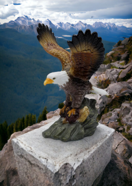 Ceramic Bald Eagle Figurine, Gift for Patriot, Gift for Veteran, Gift for Him, Gift for Dad, Office Decor, Home Decor, Birdwatcher Gift