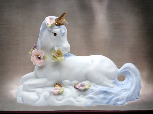 Ceramic Sitting Unicorn Figurine, Home Decor, Gift for Her, Gift for Daughter, Bedroom Decor, Fantasy Decor, Vintage Decor