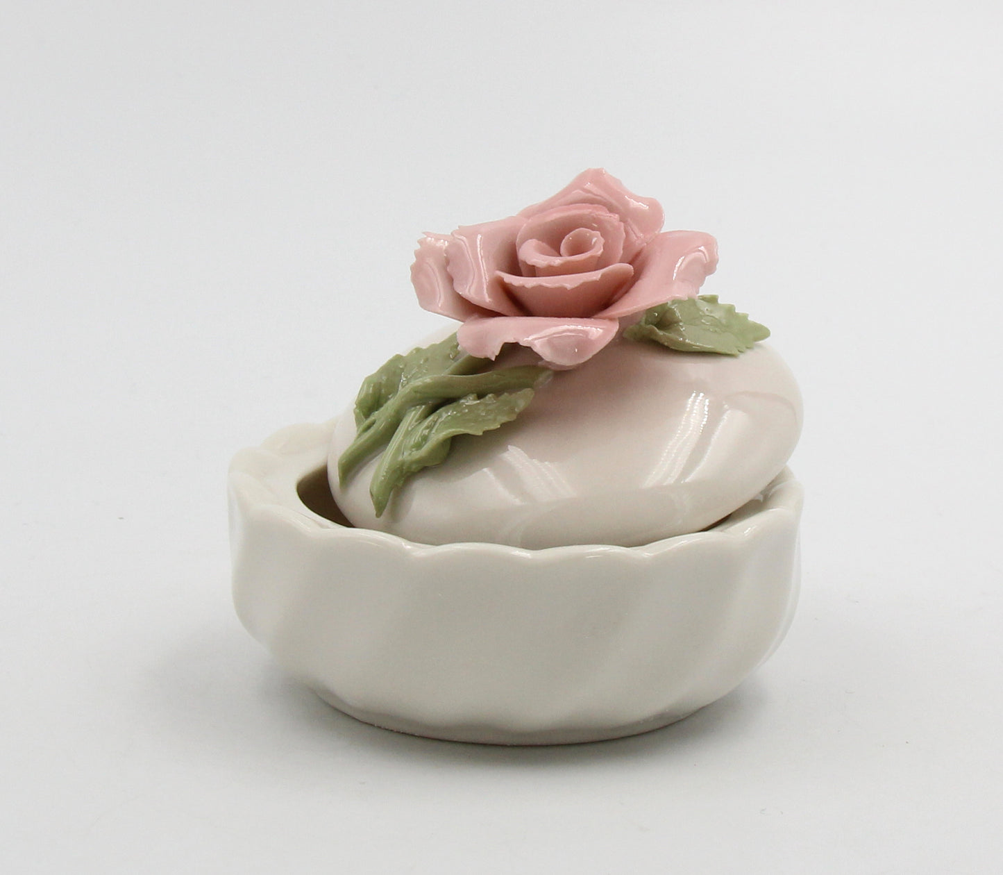 Ceramic Rose Flower Jewelry Box, Home Décor, Gift for Her, Gift for Mom, Vanity Décor, Valentine’s Day Décor, Romantic Décor