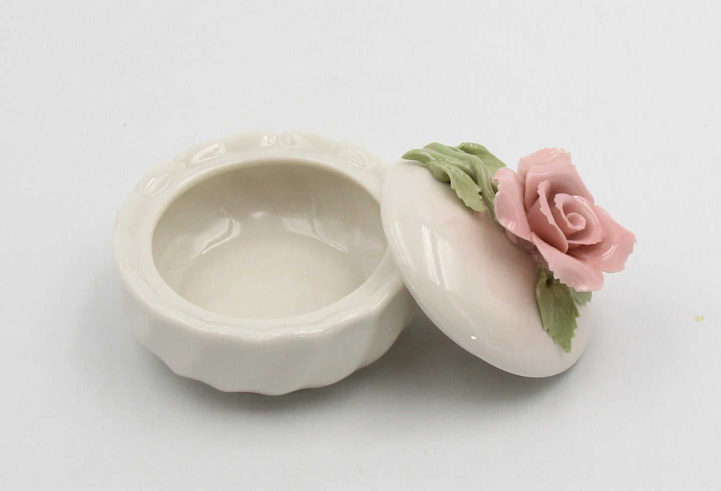 Ceramic Rose Flower Jewelry Box, Home Décor, Gift for Her, Gift for Mom, Vanity Décor, Valentine’s Day Décor, Romantic Décor