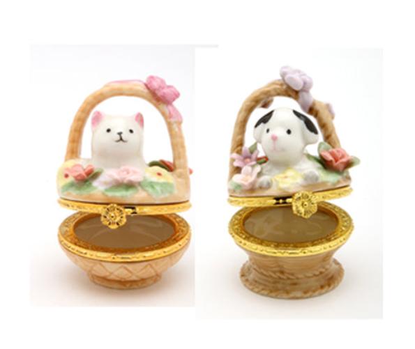 Ceramic Puppy and Kitten Hinge Boxes, Gift for Dog or Cat Lover, Home Decor, Pet Loss Gift