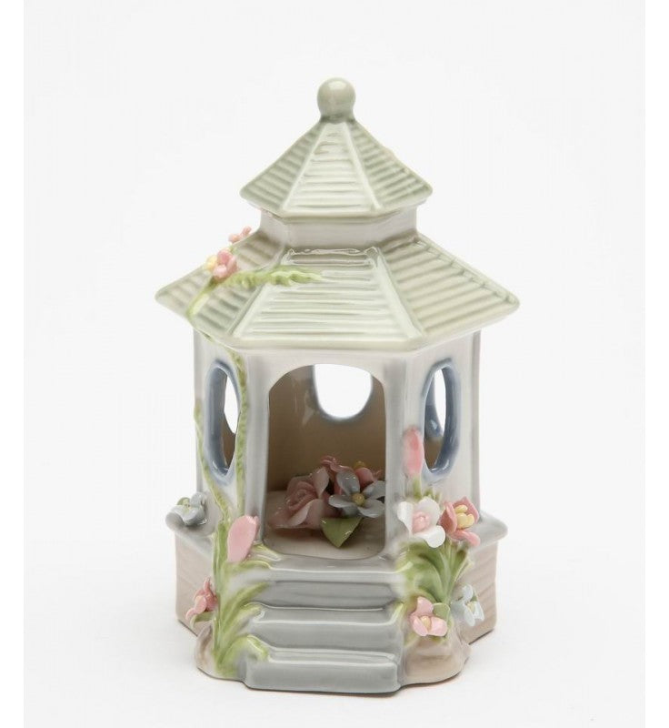 Small Gazebo with Flower Figurine, Home Decor, Gift for Her