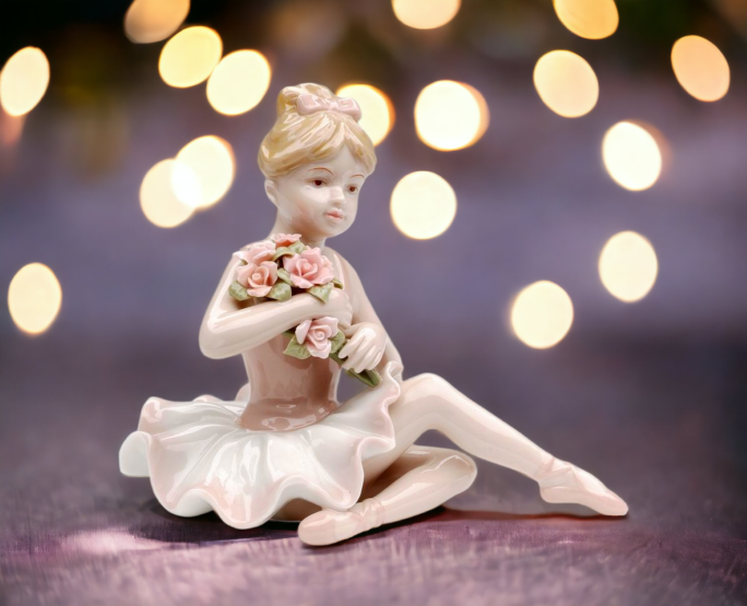Ceramic Ballerina Girl In Pink Dress, Home Décor, Gift for Her, Gift for Daughter, Gift for Ballerina Dancer