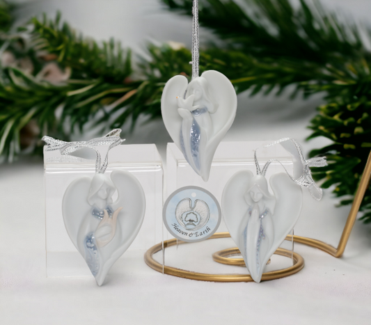 Ceramic Angel Christmas Tree Ornaments-Set of 3, Home Décor, Gift for Her, Gift for Mom, Kitchen Décor, Christmas Décor