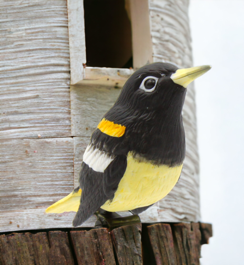 Birdhouse Decor Ceramic Northern Oriole Bird (Clip Attached), Gift for Her, Gift for Mom, Garden Décor, Birdwatcher Gift, Vintage Decor