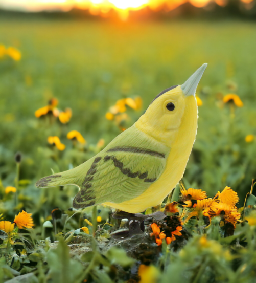 Ceramic Wilson Warbler Bird Clip-On, Birdhouse Decor, Home Decor, Gift for Her, Gift for Mom, Birdwatcher Gift, Vintage Decor