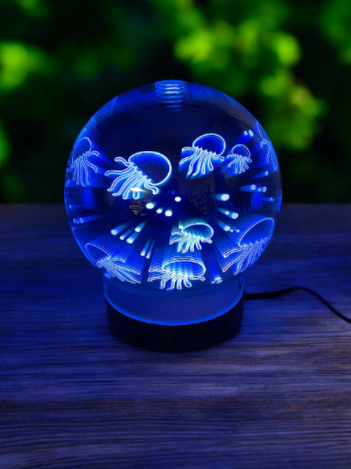 Sphere Diffusers For Essential Oils, 3D Glass Art -Jellyfish- Oil Diffuser with Alternating Colors, Bedroom Decor, Gift for Her