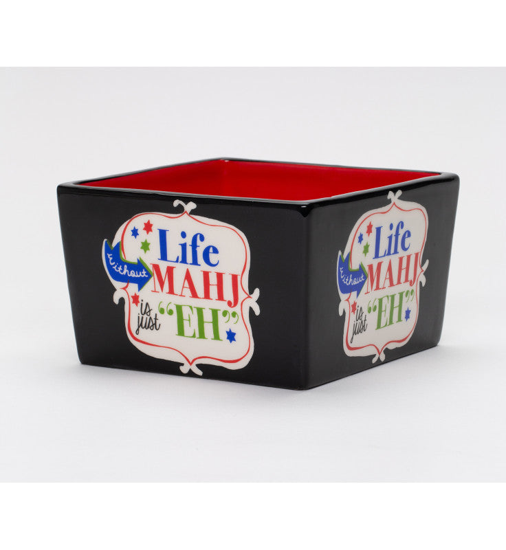 Ceramic Life Without Mahj Is Just "EH" Bowl, Home Decor, Kitchen Decor, Game Room Decor, Mahjong Player Gift