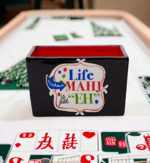 Ceramic Life Without Mahj Is Just "EH" Bowl, Home Decor, Kitchen Decor, Game Room Decor, Mahjong Player Gift