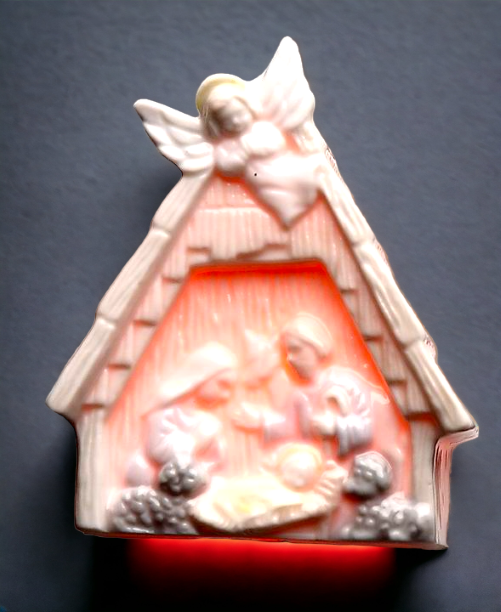 Ceramic Nativity Plug-In Night Light, Christmas Décor, Religious Décor, Religious Gift, Church Décor, Baptism Gift, Easter Décor