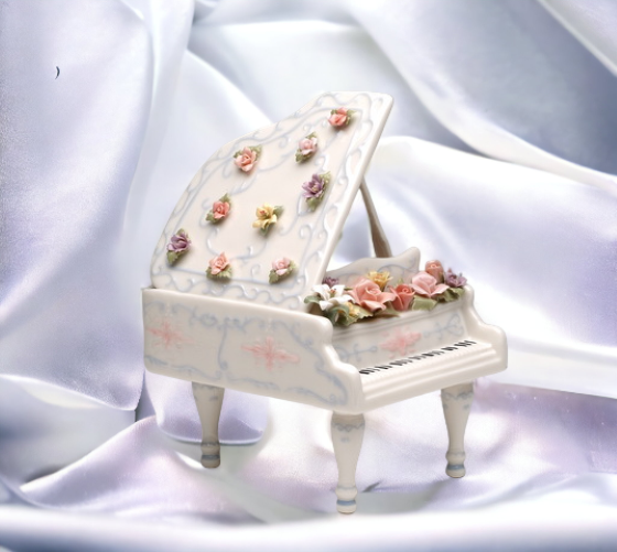 Hand Crafted Ceramic Grand Piano Music Box