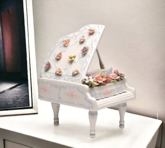 Hand Crafted Ceramic Grand Piano Music Box