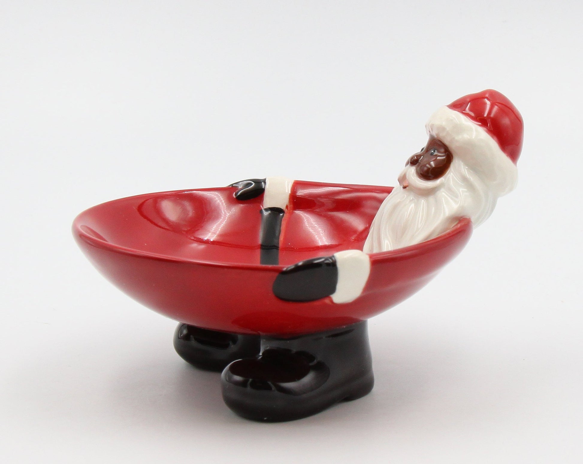 African American Santa Claus Ceramic Candy Bowl Home Décor Gift for Her Gift for Mom Kitchen Décor Christmas Décor