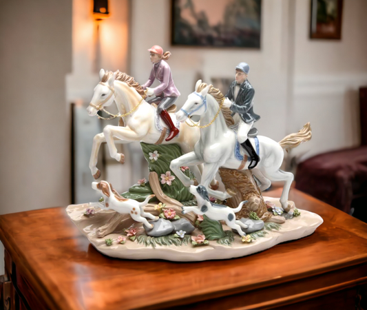 Call Of The Hunt-Ceramic Horses and Dogs Home Decor Horse Lover Gift Equestrian Gift Farmhouse Decor - Figurines