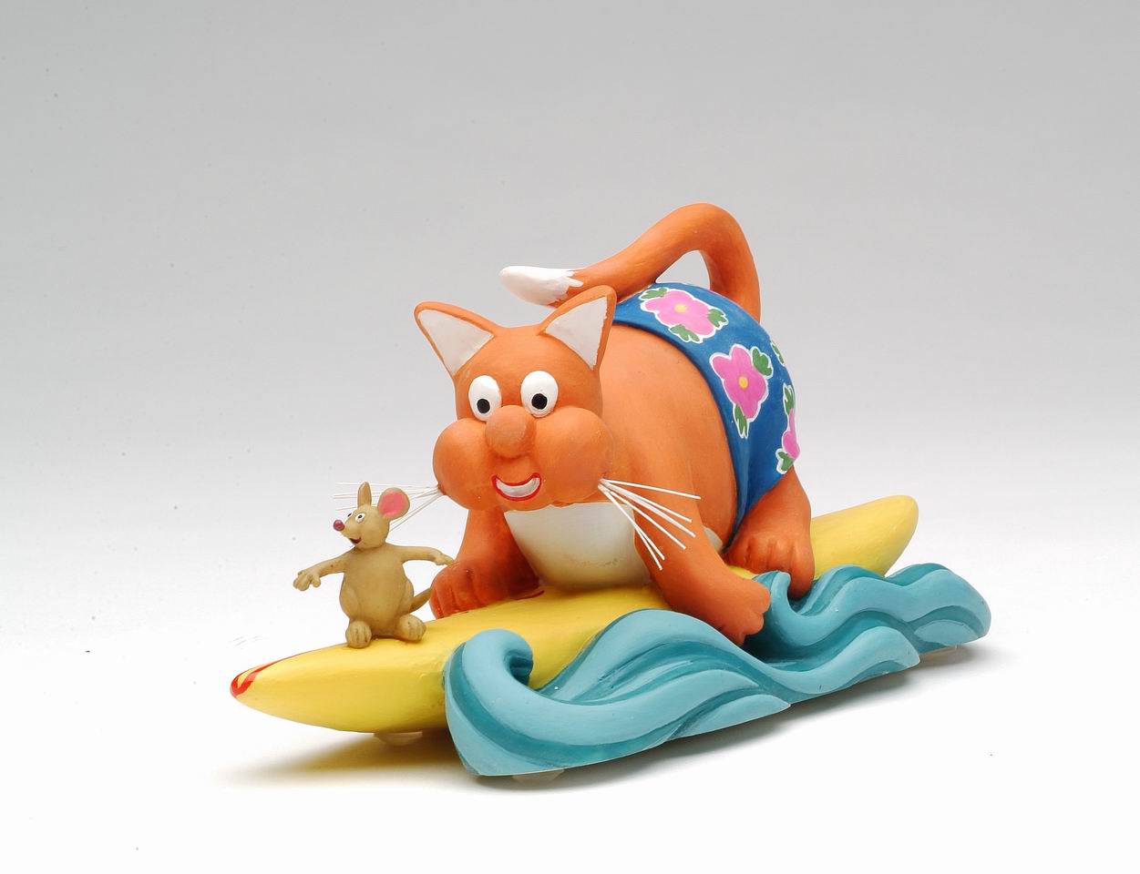Cat and Mouse Surfing the Waves Home Décor Gift for Her Gift for Mom Kitchen Décor Cat Lovers Gift Pet Loss Gift