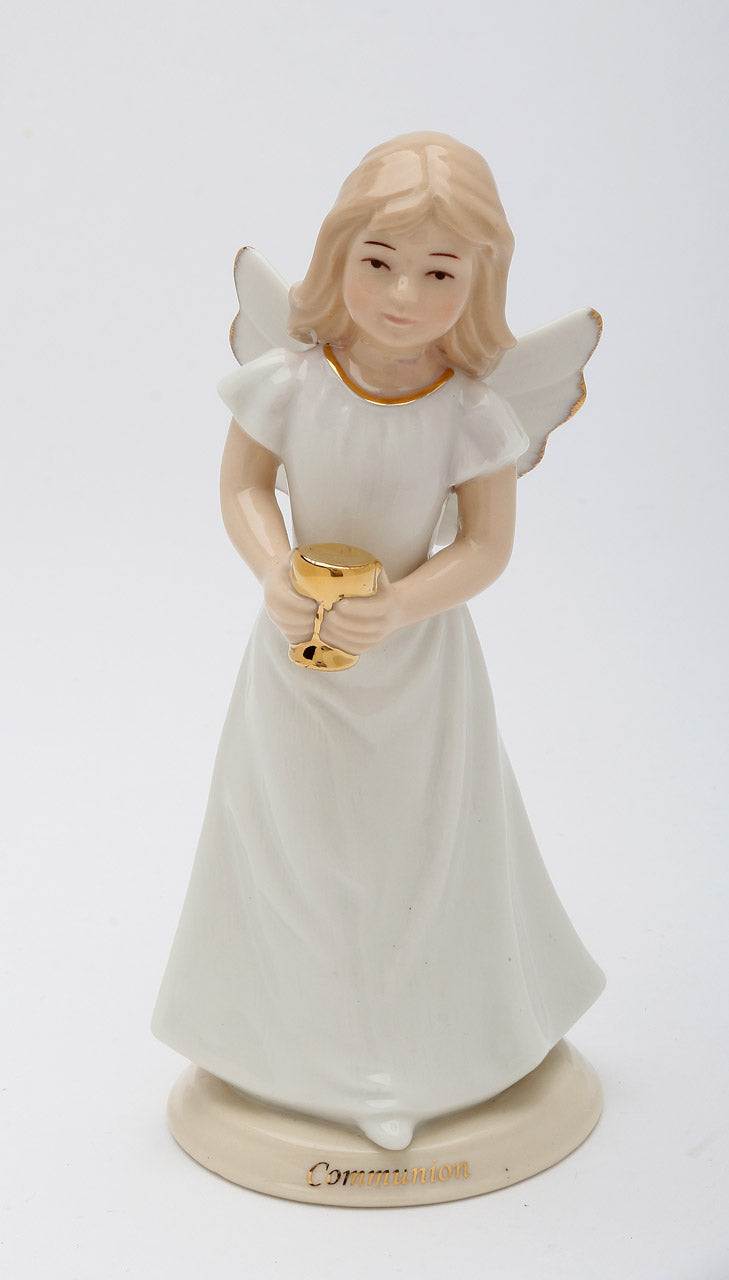 Ceramic 1st Communion Angel Figurine Religious Décor Religious Gift Church Décor Church Gift Baptism Gift - Figurine
