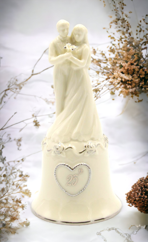 Ceramic 25th Anniversary Wedding Couple Bell Wedding Décor or Gift Anniversary Décor or Gift Home Décor Vanity Decor