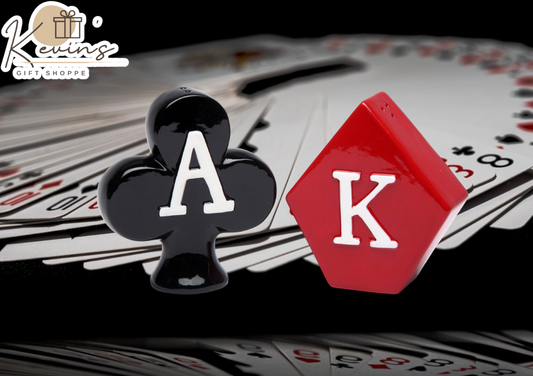 Ceramic Ace of Clubs and King of Diamonds Salt & Pepper Shakers Home Décor Gift for Him Gift for Dad Kitchen Décor Game