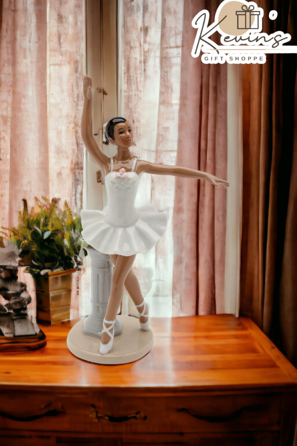 Ceramic African American Ballerina In A White Dress Home Décor Gift for Her Gift for Daughter Gift for Ballerina Dancer