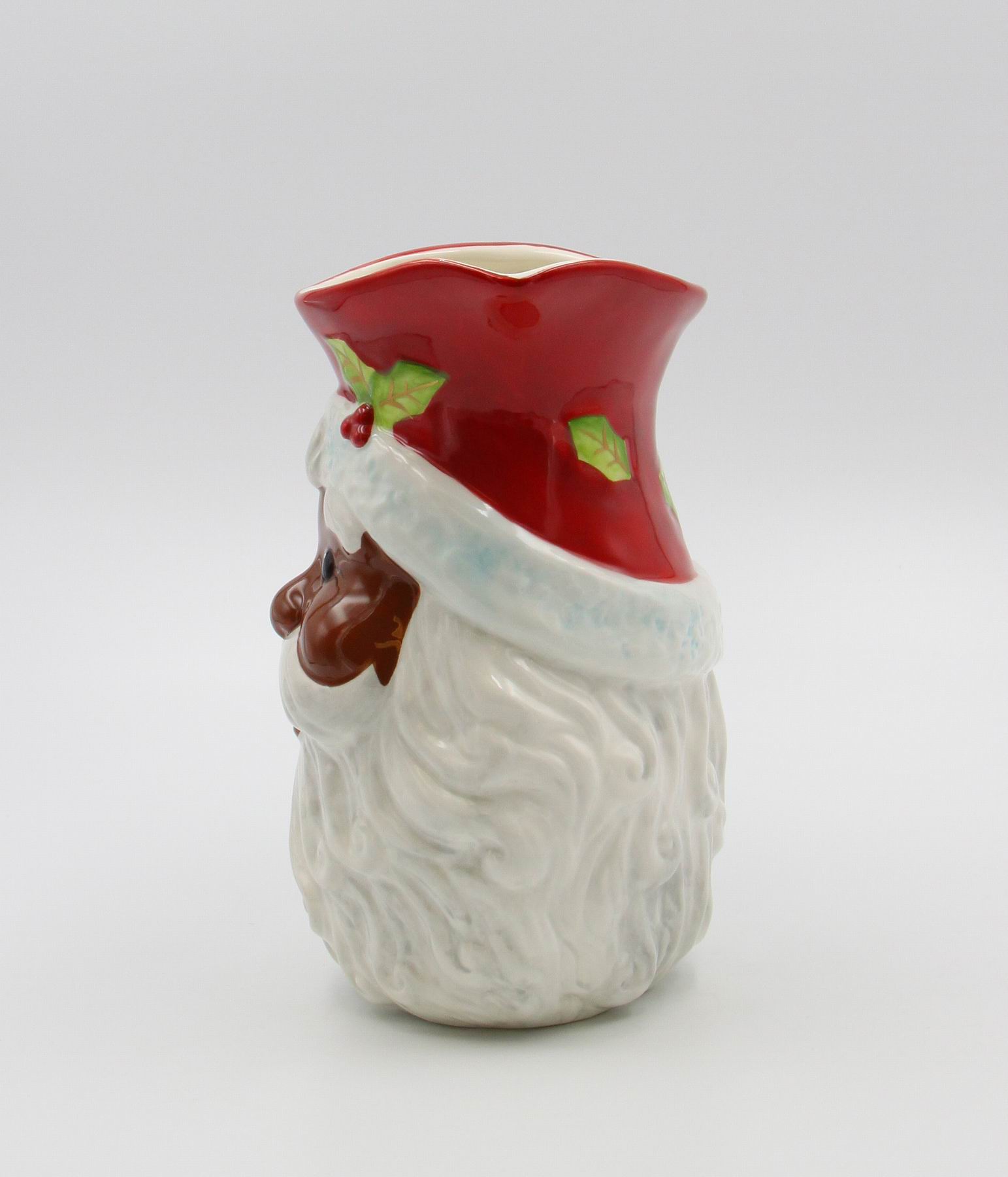 Ceramic African American Christmas Santa Claus Drink Pitcher Home Décor Gift for Her Gift for Mom Kitchen Décor