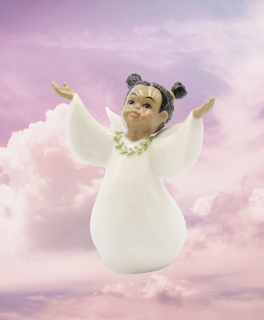 Ceramic African American Guardian Angel Home Décor Religious Décor Religious Gift Church Décor Baptism Gift - Figurines