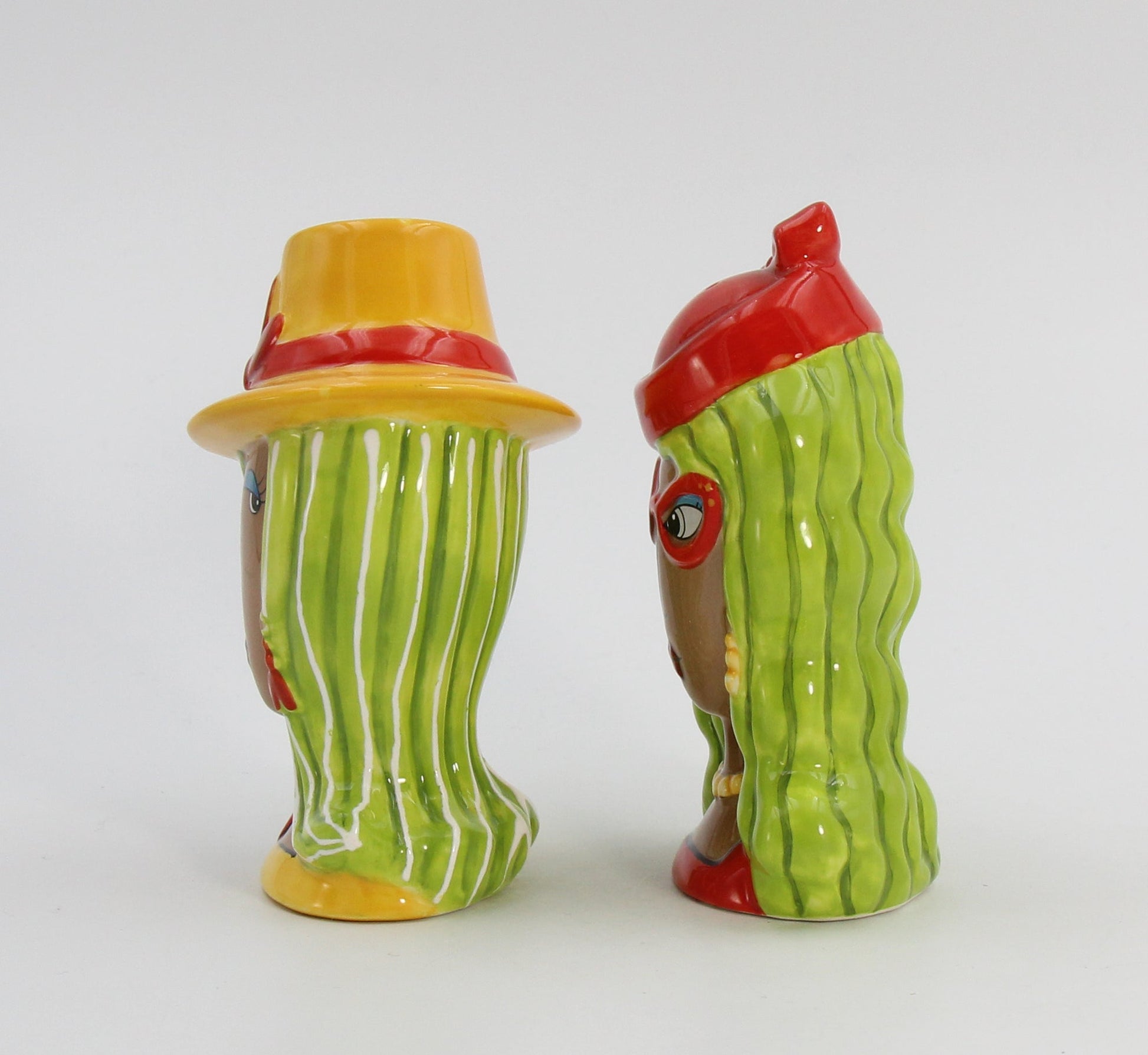 Ceramic African American Ladies Wearing Hats Salt and Pepper Shakers Home Décor Gift for Her Mom Friend or Coworker